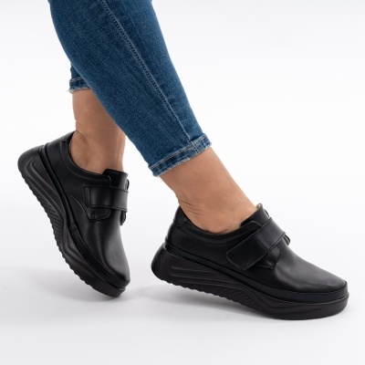Pantofi Casual Piele Naturala Negri T6086