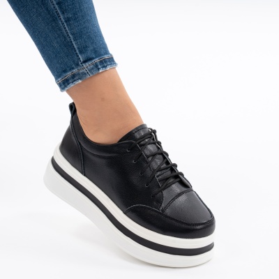 Pantofi Casual Piele Naturala Negru 9881