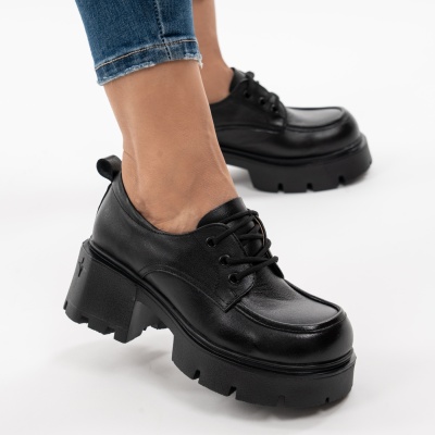 Pantofi Casual Piele Naturala Negru AN50318