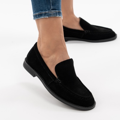 Pantofi Casual Piele Naturala Negru R833