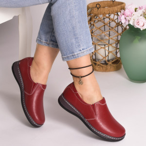 Pantofi Casual Piele Naturala Rosii  AP2115