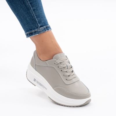 Pantofi Casual Piele Naturala T-7100 Gri