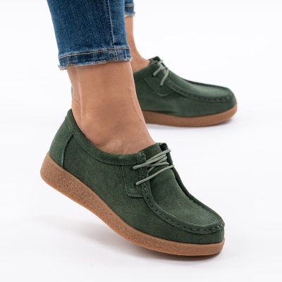 Pantofi Casual Piele Naturala Verde 8517-1