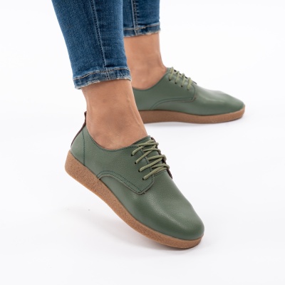 Pantofi Casual Piele Naturala Verde AN1121-5