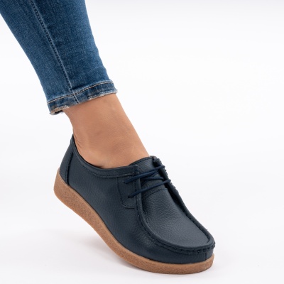 Pantofi Casual Piele Naturala WK 212C Albastri