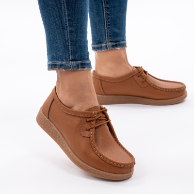 Pantofi Casual Piele Naturala WK 212C Camel