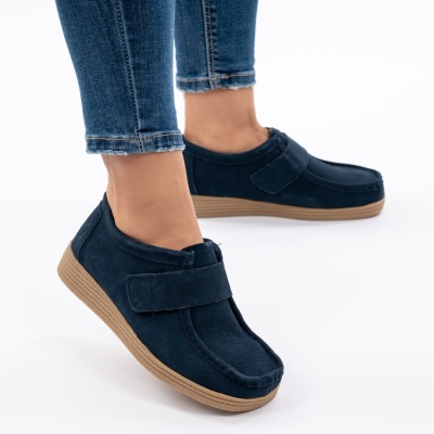 Pantofi Casual Piele Naturala WK 214 Albastri
