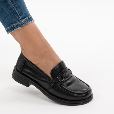 Pantofi Piele Naturala Negri 2268