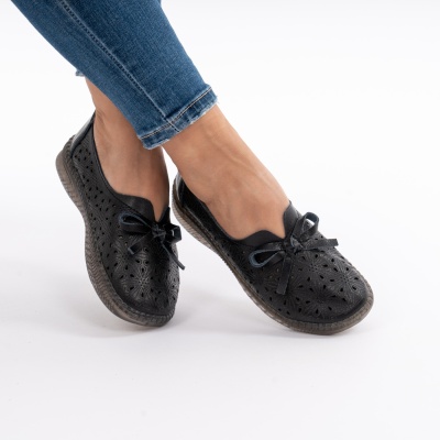 Pantofi Piele Naturala Talpa Flexibila AN666 Negru