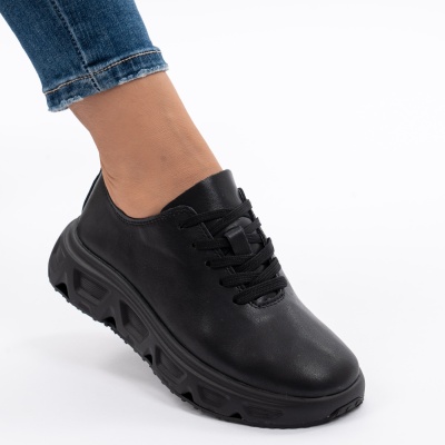 Pantofi Piele Naturala Talpa RELAX F002-534 Negri