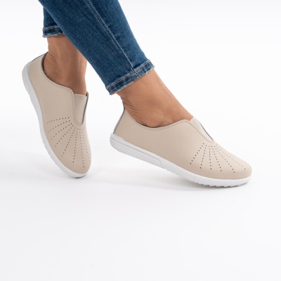 Pantofi Sport Piele Naturala 72-06 Bej