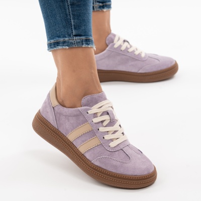 Pantofi Sport Piele Naturala Mov AN8790