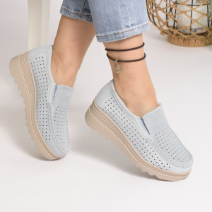Pantofi Talpa Comoda Piele Naturala Intoarsa MM223 Blue1