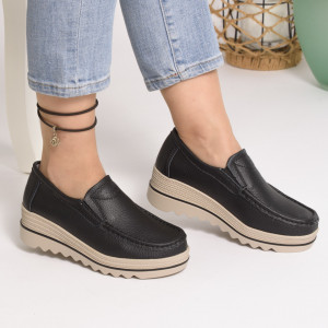 Pantofi Talpa Comoda Piele Naturala MM219 Negri