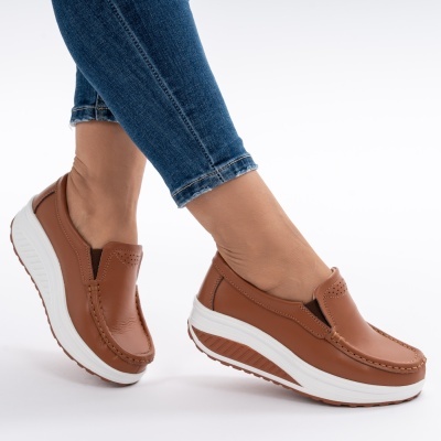 Pantofi Talpa Ortopedica Piele Naturala AN522-2 Camel