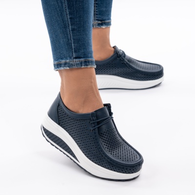 Pantofi Talpa Ortopedica Piele Naturala Bleumarin A525