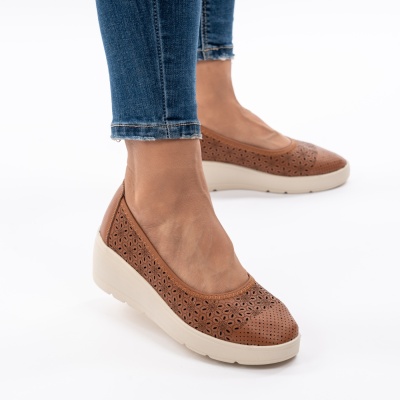 Pantofi Talpa Ortopedica Piele Naturala Camel AN3129
