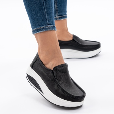 Pantofi Talpa Ortopedica Piele Naturala MM210 Negri