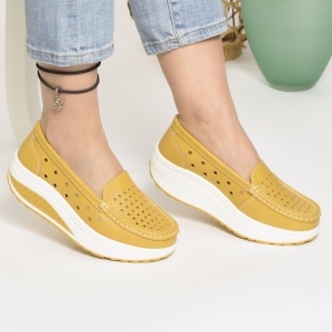 Pantofi Talpa Ortopedica Piele Naturala Mustar PL200
