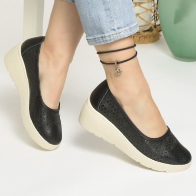 Pantofi Talpa Ortopedica Piele Naturala Negri AN3129