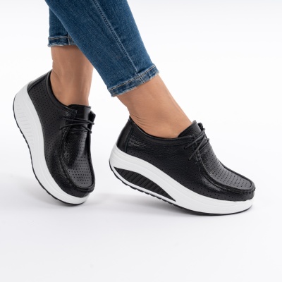Pantofi Talpa Ortopedica Piele Naturala Negri MM264