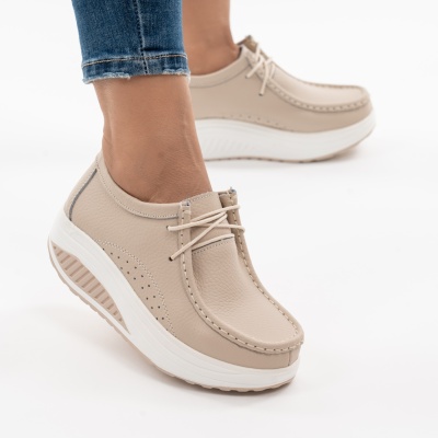 Pantofi Talpa Ortopedica Piele Naturala PL 42 Bej