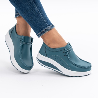 Pantofi Talpa Ortopedica Piele Naturala PL 42 Blue