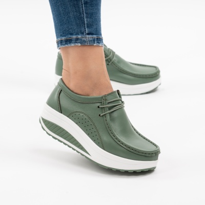 Pantofi Talpa Ortopedica Piele Naturala PL 42 Verde