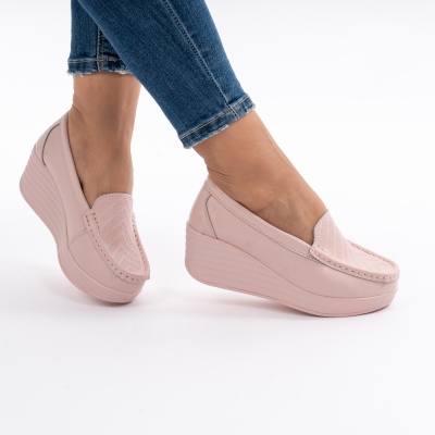 Pantofi Talpa Ortopedica Piele Naturala ROZ H17-89