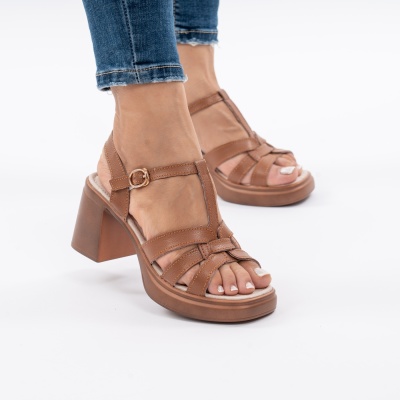 Pantofi Tip Sandale Piele Naturala Talpa Comoda AN2510-5 Camel