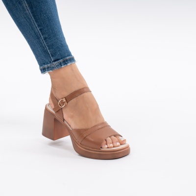 Pantofi Tip Sandale Piele Naturala Talpa Comoda AN2510-7 Camel