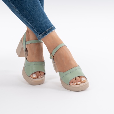 Pantofi Tip Sandale Piele Naturala Talpa Comoda AN2510-7 Verde
