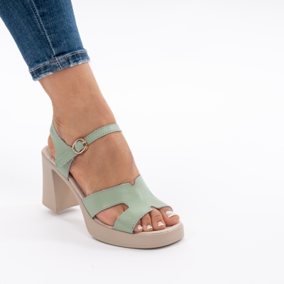 Pantofi Tip Sandale Piele Naturala Talpa Comoda AN2610-2 Verde