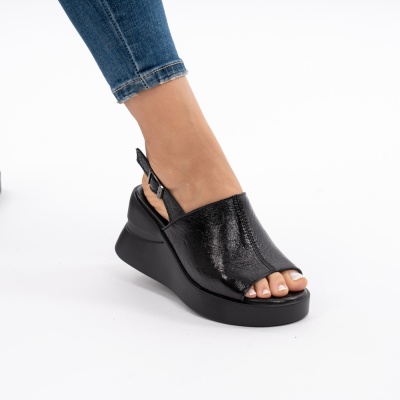 Pantofi Tip Sandale Piele Naturala Talpa Comoda T-8038 Negru