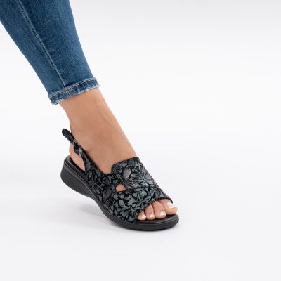 Pantofi Tip Sandale Piele Naturala Talpa Comoda T-8052 Negru