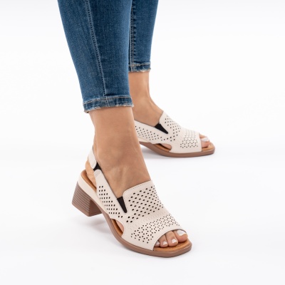 Sandale Piele Naturala Bej JY5831