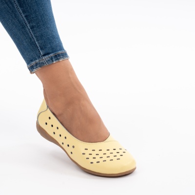 Balerini Piele Naturala AN806 Mustar