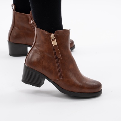 Botine Piele Naturala Maro 2803