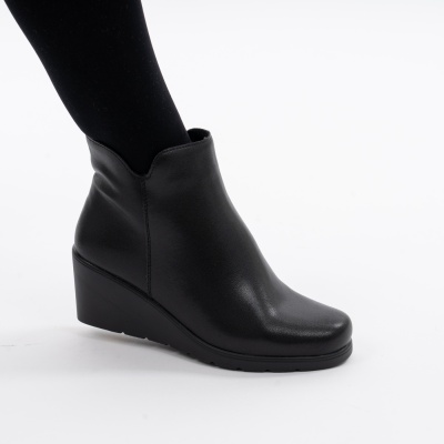 Botine Piele Naturala Negre 2809
