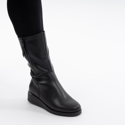 Cizme Piele Naturala Fermoar Negre 2797
