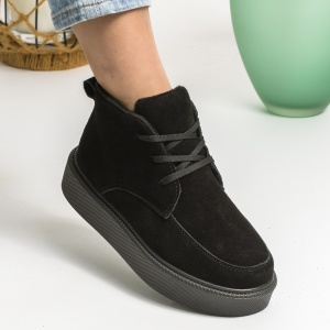Ghete Imblanite Piele Naturala Intoarsa Negre AW2023-1