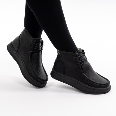 Ghete Imblanite Piele Naturala Negre 232B