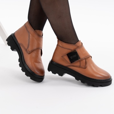 Ghete Piele Naturala Camel