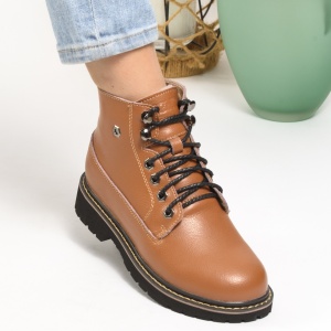 Ghete Piele Naturala Imblanite Talpa Bocanci Camel 1952