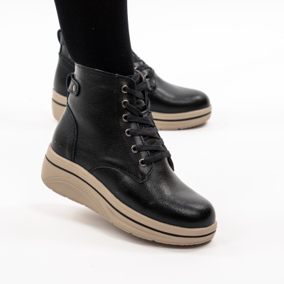 Ghete Piele Naturala Imblanite Talpa Casual Negre 1959-2