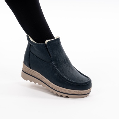 Ghete Piele Naturala Imblanite Talpa Striată Navi MM219B