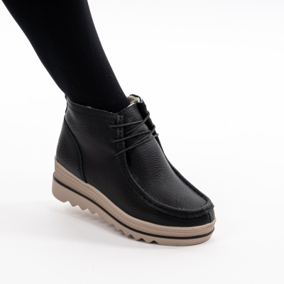 Ghete Piele Naturala Imblanite Talpa Striată Negre MM217B
