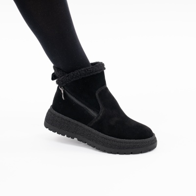 Ghete Piele Naturala Imblanite Talpa Striată Negru Jy7955