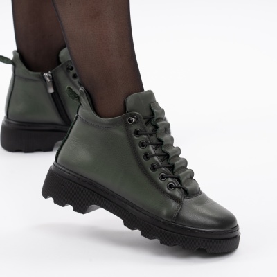 Ghete Piele Naturala Kaki 011 619-3113