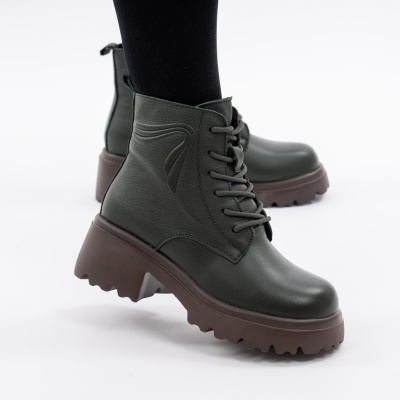 Ghete Piele Naturala Kaki 80830-3